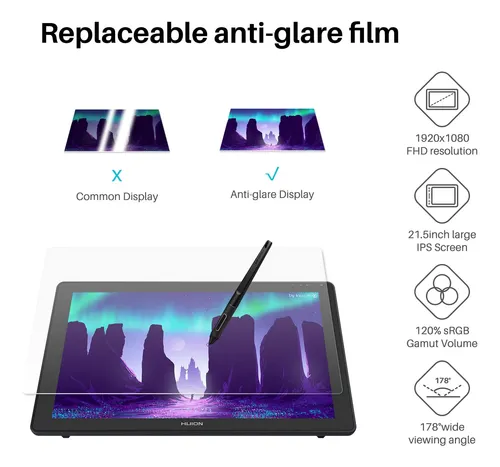 Tableta De Dibujo Huion Kamvas 2 De 21,5 Pulgadas Con 120% D