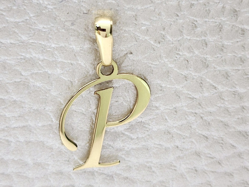Dije Inicial Letra P Oro 14k Tamaño 2 Cm + Cadena De Regalo