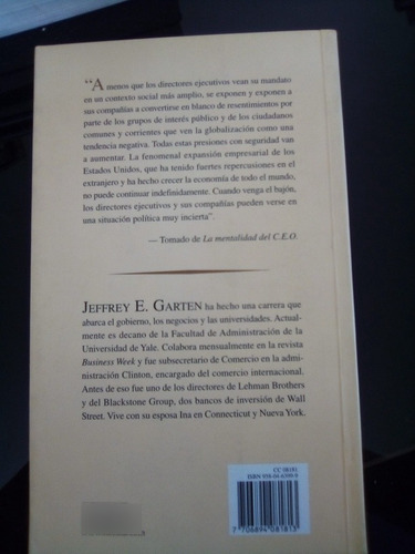 La Mentalidad Del C E O Jeffrey E Garten (Usado)
