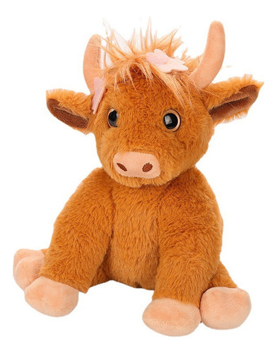 Muñeco De Peluche Highland Cow Simulation, 23 Cm