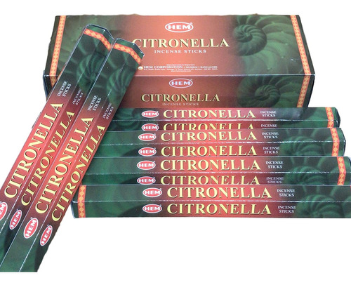 Citronella - Caja De Seis Tubos De 20 Varillas - Incienso He