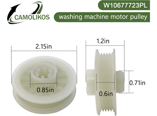 Polea Para Lavadora Compatible W10677723pl Diámetro 2-5/16 P