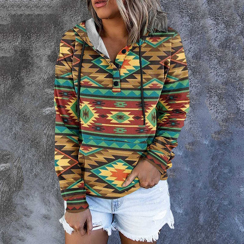 Hoodie Sweatshirt For Dama Zip Up Tie Dye Loose Long