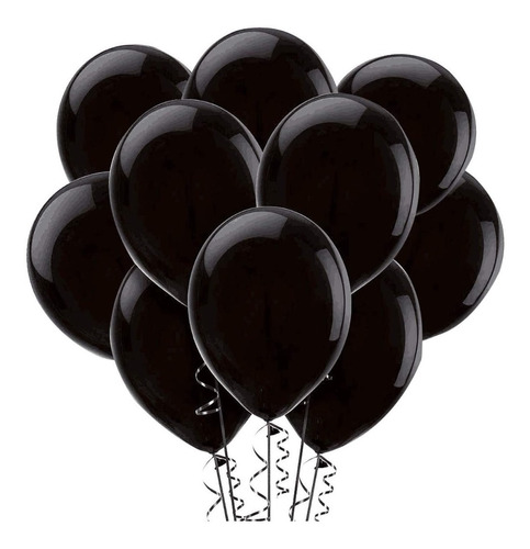 Globos Perlados 12 Pulgadas  50 Unidades **color Negro**