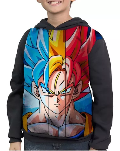 Blusa De Moletom Dragon Ball Goku Super Saiyajin Vários Anime