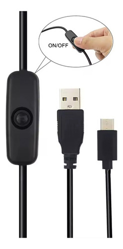 Cable Usb Tipo C 1m Interruptor On / Off 5v 3a Carga Rápida