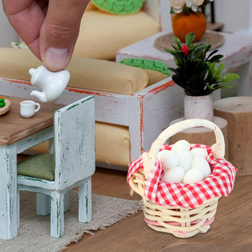 4 Cesta De Huevos En Miniatura A Escala 1/12, Modelos A