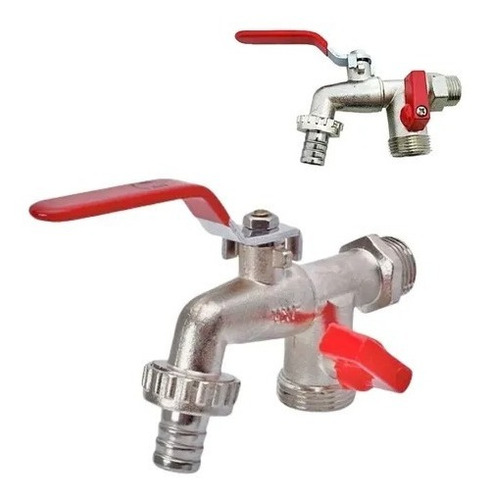 Imagem 4 de 8 de Registro Com Torneira Máquina De Lavar Jardinagem 1/2 P/ 3/4