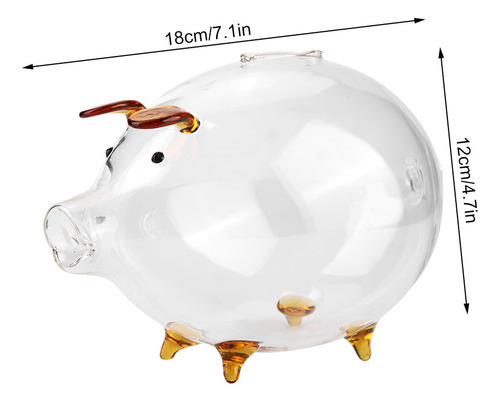 Monedero De Cristal Transparente Para Guardar Monedas Piggy