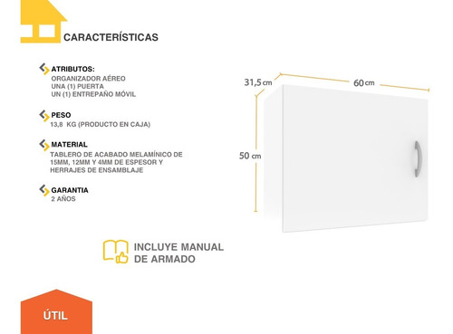 Imagen 4 de 8 de Organizador Aéreo - Casalista® Útil