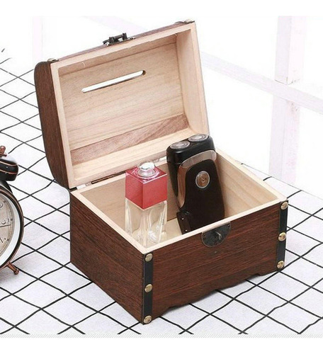 Caja De Almacenamiento De De Madera Con Cerradura, Memoria,a
