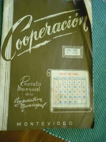 Revista Antigua Cooperacion Julio De 1958