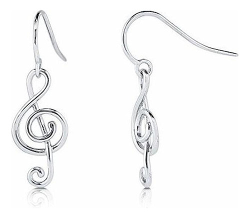 Berricle Rhodium Plated Sterling Silver Treble Clef Music N