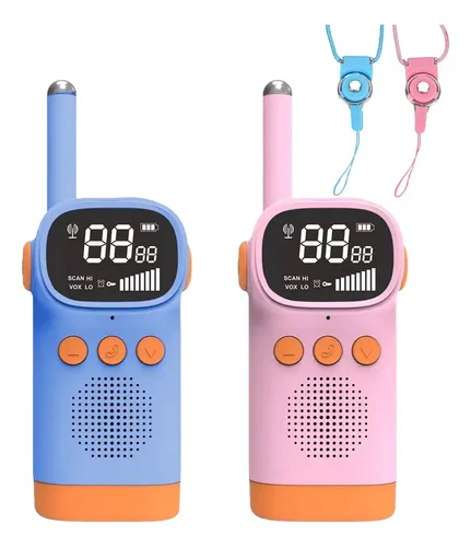 Walkie Talkie Infantil De 22 Canales Con Pantalla LED Y Linterna – Alcance De 3 Km, Función VOX Y Cargador Para Niños