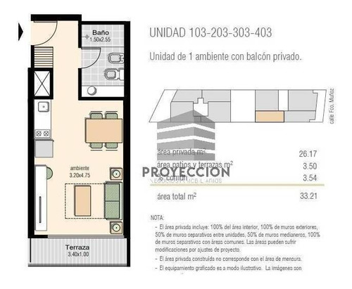 Imagen 6 de 6 de Monoambiente En Pocitos