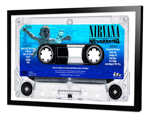 Cuadro Nirvana Cassette Nevermind  V.2 Retro Poster 60x40
