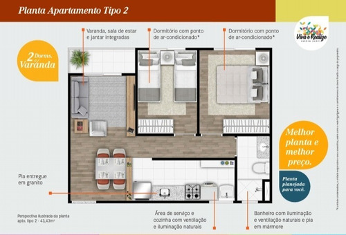 Lançamento Viva E Realize 2, Aptos 2 Dorms 41 E 43m2 C/varanda 1 Vaga E Lazer - 2944680100 - 34703150
