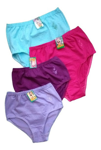 Pack 4 Calzones Tiro Alto Algodón  Peruano (lycra)