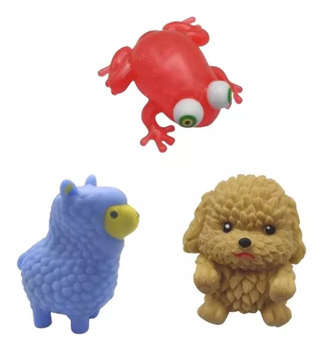 Kit 3 Squishy Brinquedo Macio Sapo Ovelha E Cachorrinho