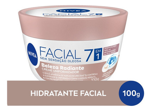 Creme Nivea Hidratante Facial 7 Em 1 Beleza Radiante - 100g Tipo de pele Oleosa