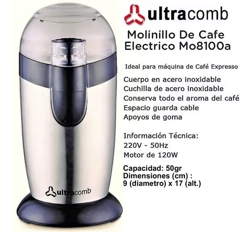 Molinillo De Cafe Electrico Ultracomb Acero Inox Mo8100