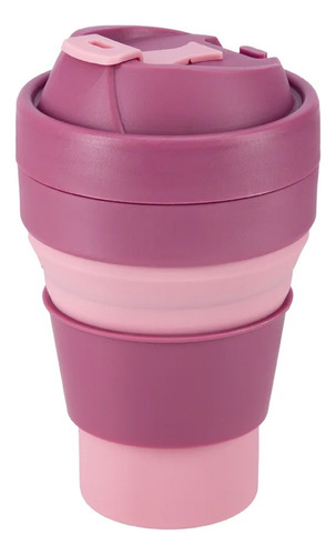 Termo Vaso Plegable Mug Silicona Moderno Calidad Premium Color Violeta