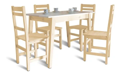 comprar Mesa Nordica Escandinava 60x100 + 4 Sillas Premium Natural