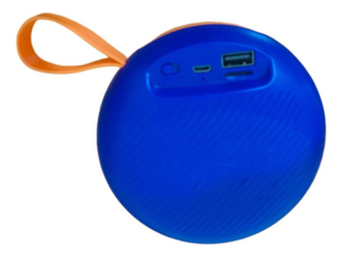 Bocina Portatil Circular Recarcable Con Luces Azul