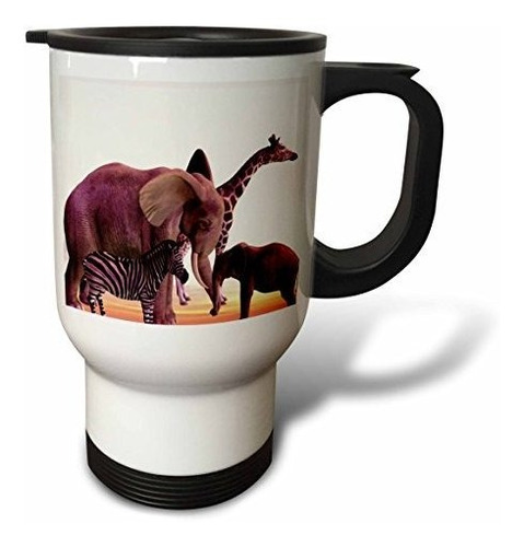 Vaso - 3drose African Safari With Elephant, Giraffe And Zebr