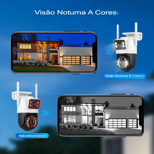 Camera Segurança A31 App Icsee Prova D'agua Lente Dupla 6mp Cor Branco/preto