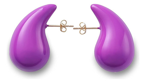 Apsvo Purple Earrings Chunky Gold Hoop Eartes Para Mujeres, 