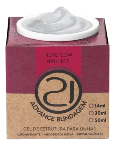 Gel Advance Blindagem Neve C/ Brilhos 30ml - Nails 21 Cor Neve Com Brilhos