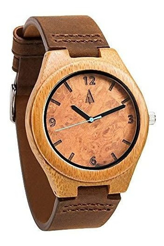 Treehut Reloj De Madera De Bambú, Arce Y Bambú, Con Correa D