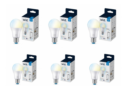 Pack 6 Amp Led Wiz Wi-fi Tonos Blancos Calidos A Frio Matter