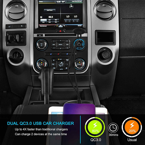 Cargador De Coche Con Enchufe De Carga Rápida Usb Dual 12v-2