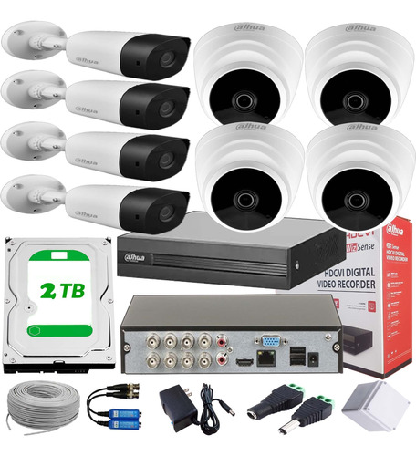 Cámaras De Seguridad Kit Cctv 1080p Dahua Dvr 8ch+8 Cámaras