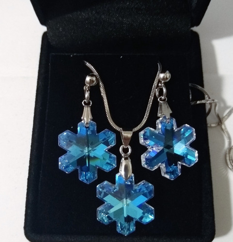 Imagem 4 de 6 de Conjunto Cristal Swarovski Floco De Neve