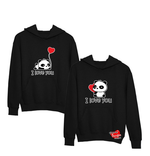 Sudaderas De Parejas Duo Love Panditas Amor Novios Kawaii Bl