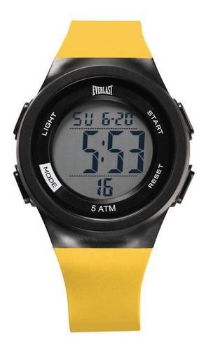 Relógio Digital Masculino Everlast Amarelo Prova D'água 50m