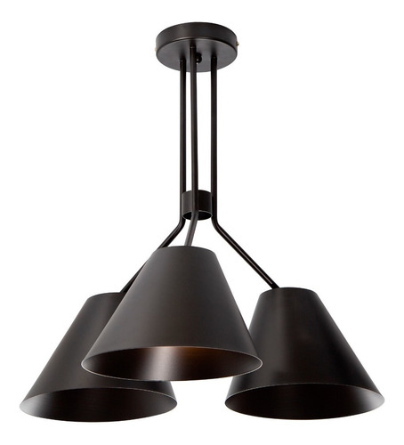 Lámpara Colgante Dark Decor Negro E27 60w 3 Luces Lumimexico 23123-2