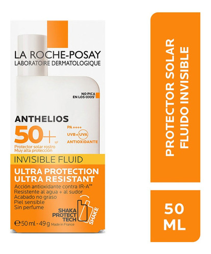 Protector Solar La Roche Posay Anthelios Fluido Invisible Fps 50+ 50ml