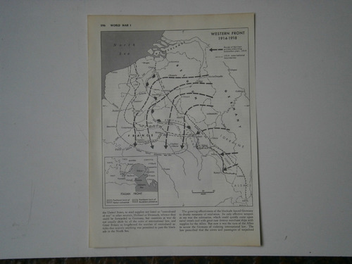 World War I Western Front 1914 1918 . 18 X 21 - Mapa 1966