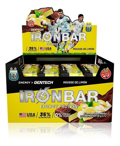 Iron Bar - Gentech - Barras Proteicas X20 Unidades Sin Tacc