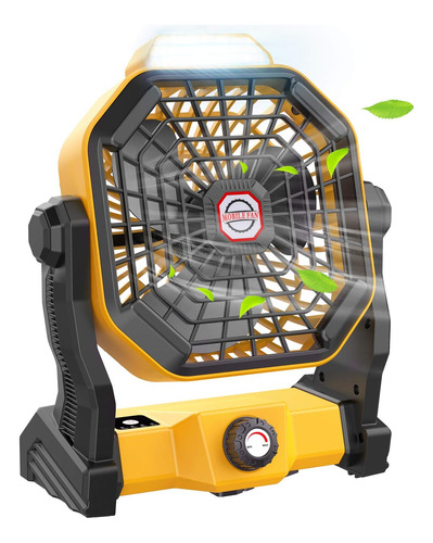 Ventilador Camping Linterna Led 10400 Mah Recargable 9 Rotat
