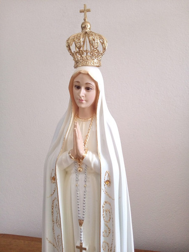 Imagen Religiosa - Virgen De Fatima 38 Cm Ojos De Cristal