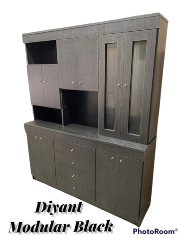 Modular  1.50 M Black Melamina ( Armado ) Diyant