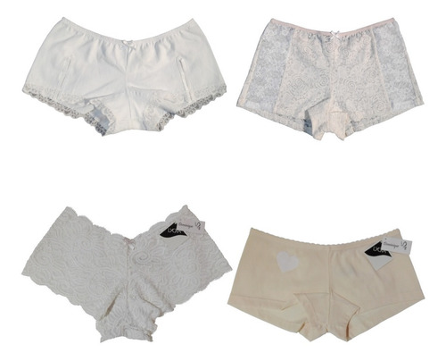 Set 4 Bóxer Dama Licra Diferentes Modelos Peanu Tallas S M L