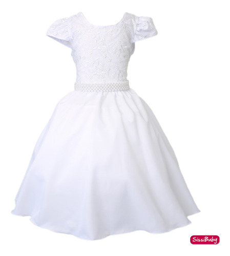 Vestido Branco Festa Infantil Formatura Batizado Casamento
