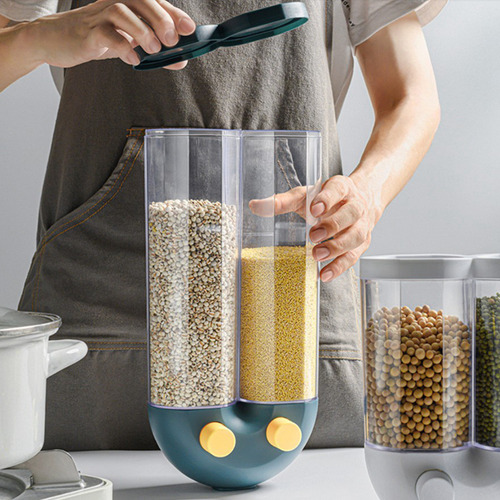 Caja De Almacenamiento De Alimentos Secos Dispensador Azul