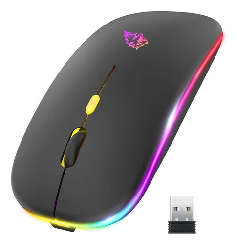Mouse Sem Fio Bluetooth E 2.4ghz Dual Modos Recarregável Rgb